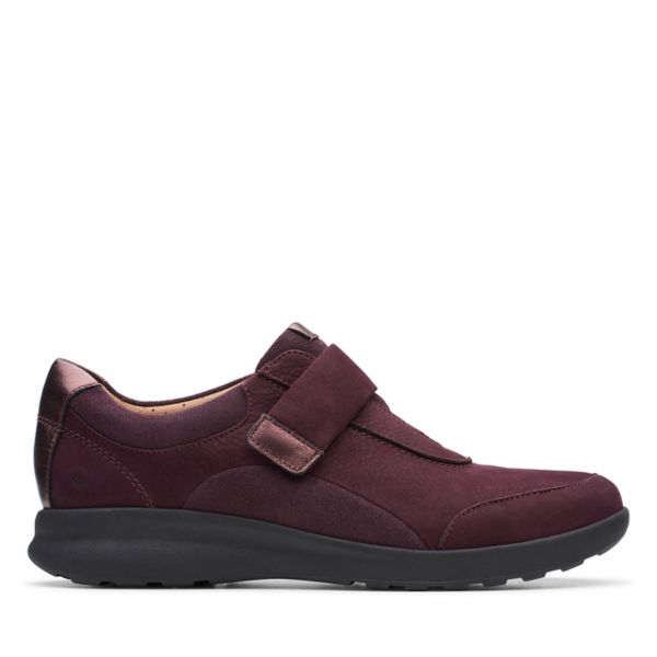 Clarks Womens Un Adorn Lo Trainers Aubergine Combi | CA-5067482